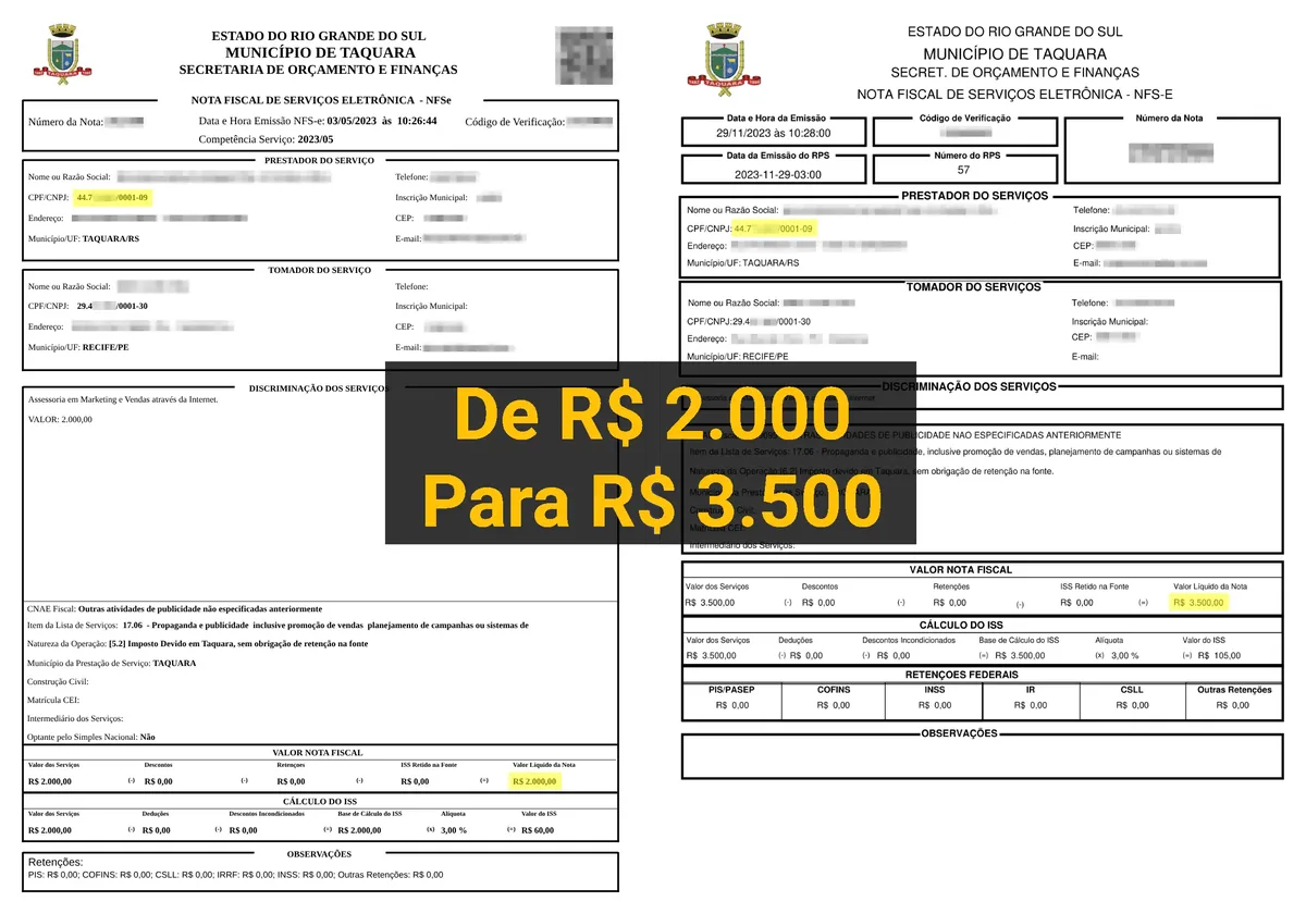 Comprovante de renegociação RS