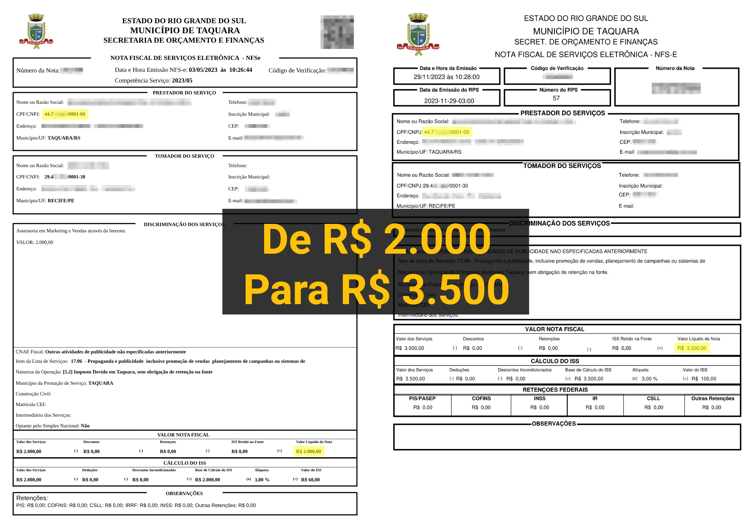 Comprovante de renegociação RS